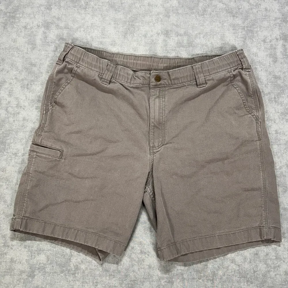 Carhartt Rugged Flex Canvas Utility Work Shorts Mens 36 Gray Relaxed Fit 8